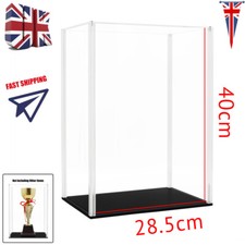 UK Acrylic Display Case Perspex Box 40cm H Big Self-InstallDustproof Figure UV