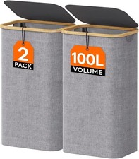 100L Slim Laundry Hamper with