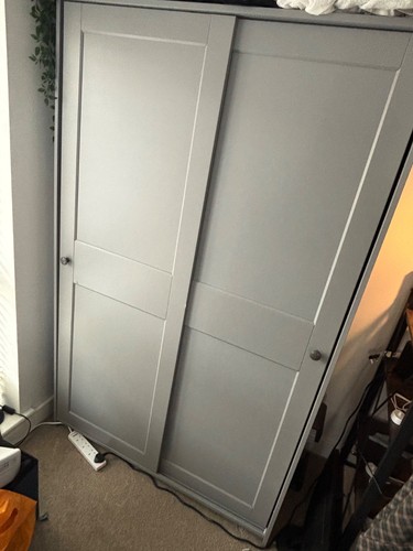 Grey ikea double wardrobe - ikea,