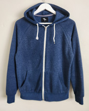 Cedar Wood State Blue Plain Full Zip Hoodie Size Small Mens
