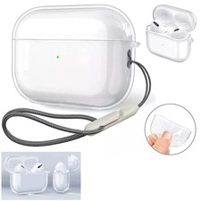 For AirPods 1/2/3/4 Pro 2 / 3 Clear Case Shockproof Protector Hard Cover Shell