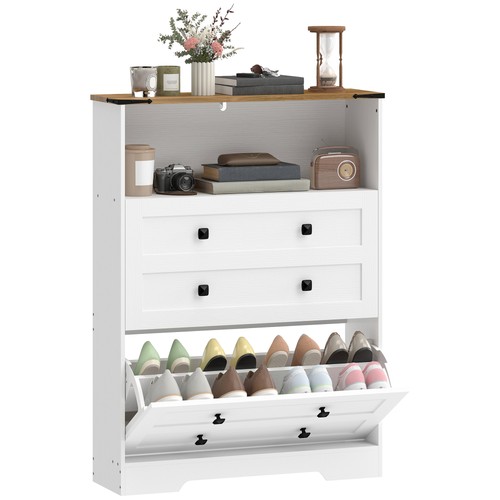 Homcom narrow shoe cabinet - shoe,