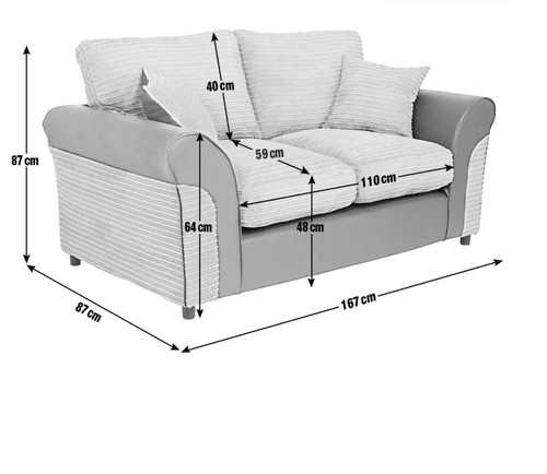 Charcoal seater sofa - ,