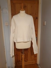 Women's ADIDAS X Y3 White Oversized Cropped Sweatshirt, Size M
