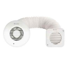 Xpelair Inline Shower Fan with Kit Bathroom Extractor & Loft Round Simply Silent