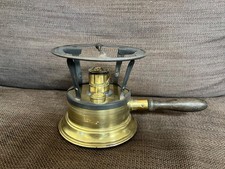 Antique French Brass Oil Burner Heater  - Collectable Portable Camping Stove 