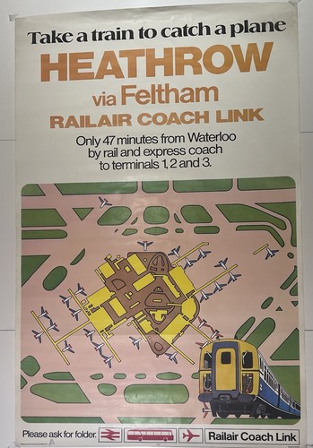 British rail poster heathrow - rail,