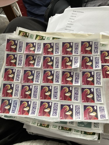 100 unfranked 1st class - 1st, stamps