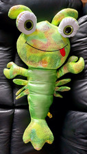 Plush Giant Lobster Toy. Shiny Green. 75 cms 30" Stuffed Toy. Rainbow colours