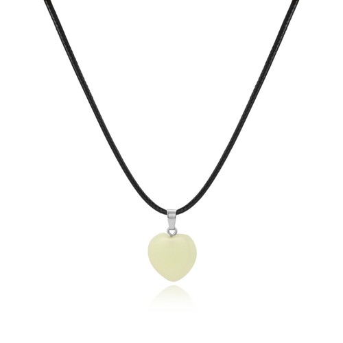 Natural stone pendant necklace - natural,
