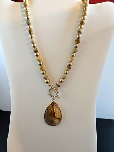 Brown jasper teardrop bezel - teardrop,
