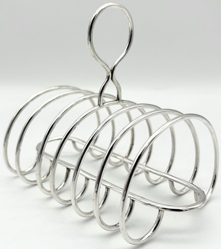 Mid century silver plate toast - silver,