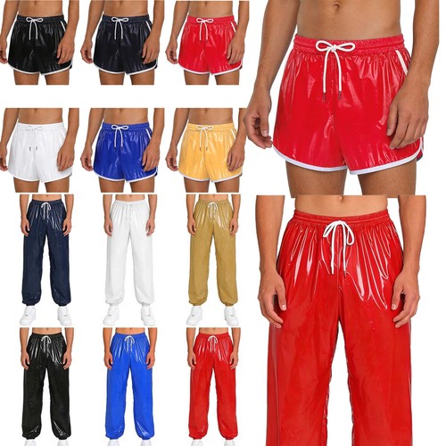 Men glossy track pants - uk,