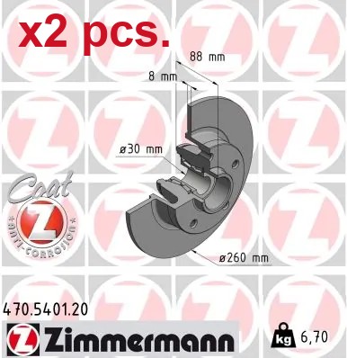 Pcs rear brake disc - x2,
