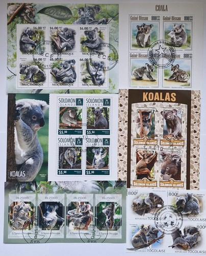 Koalas stamps collection - on,