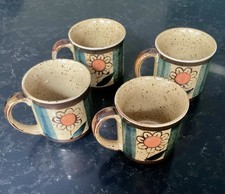 Set Of 4 1970’s Otagiri Flower Motif Cups/Mugs