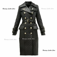 Women Leather Trench Coat