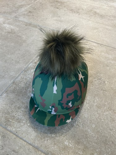 Pompom riding hat silk - riding,