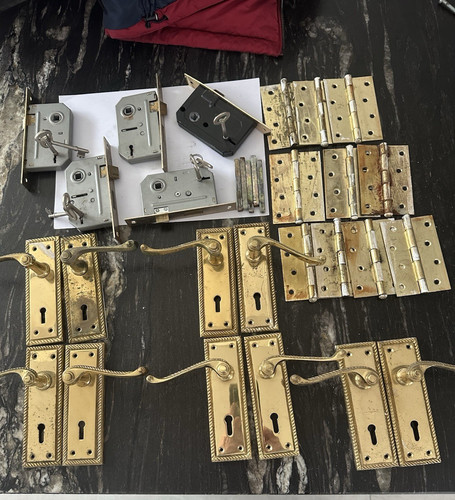 Vintage brass door handles - handles, 5