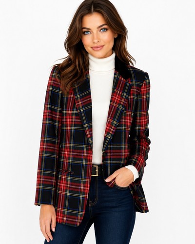 Saco harbor red plaid tartan - saco,
