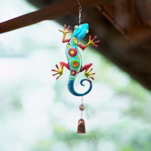 Stained glass gecko wind chime - stained,