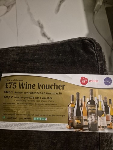 Virgin wines wine voucher - voucher, £75