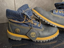 Timberland Boots Unisex Boys Youth 2.5 Women's 4.5 Immaculate Condition Denim 