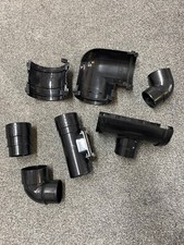 Hepworth/ Bartol 112mm Half Round Gutter & 68mm Downpipe Fittings in Black RG1