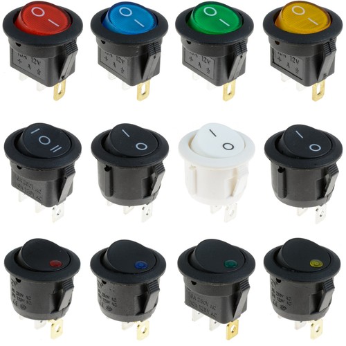 Off round rocker switch - switch, led
