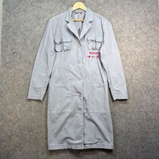 Maharishi Lab Jacket Womens Size UK 8 Grey 100% Cotton Long Pocket Chore Utility
