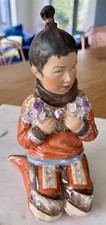 A Royal Copenhagen Over Glazed Porcelain Figurine Of A Greenland Girl. 