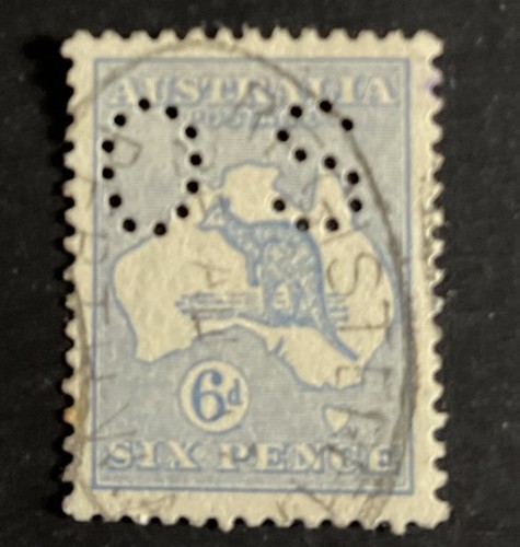 Australia o33 perfin 6d - sg,