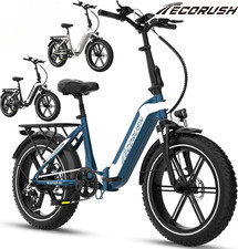ECORUSH ECO R2 20*4.0 Folding Electric Bike 48V 10.4Ah Ebike Range 60-100KM NEW