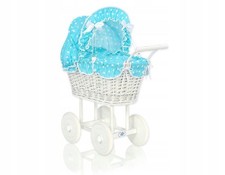 White Wicker Pram for Dolls