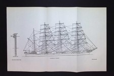 Walter H. Wilson Sailing Ship Plans – 1927 Fold-Out Rigging & Midship Section