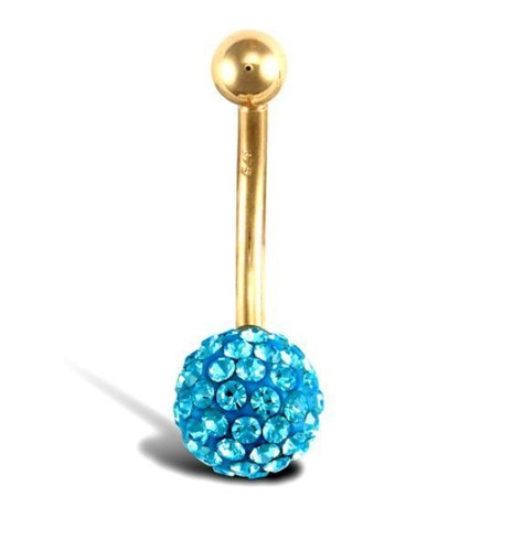Belly bar 9ct gold disco - disco,