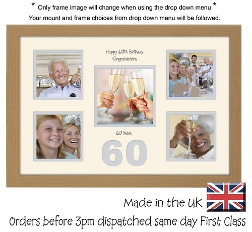 60th birthday photo frame - 60th,