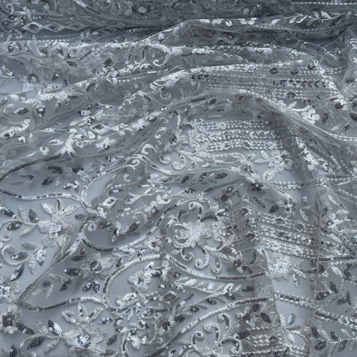 Ivory heavy sequin embroidered - ivory,