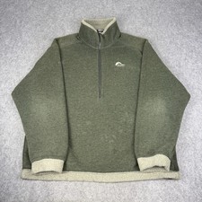 Lowe Alpine Jacket Mens Large Green Half Zip Fleece Aleutian Polartec Outdoor