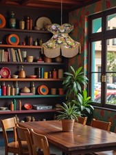 Proud peacock fabric table