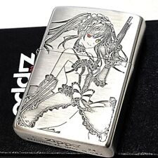 Zippo Date A Live Kurumi Tokisaki 2 Sided Processing Etching Silver Lighter New