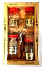 + Special Holy Land Souvenir Gift Box with Relics and Cross  +