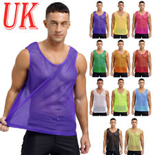 Men Mesh Sheer Tank Top Activewear Undershirt Muscle Tee Shirt Gym Workout Top