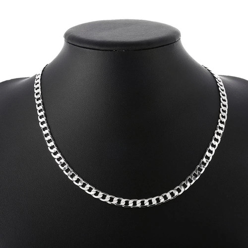 Silver men curb - men, chain