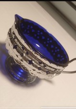 Portmeirion Totem Pattern Cobalt Blue Milk/Cream Jug Sugar Bowl