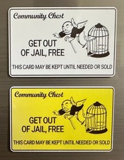 Plastic Get Out of Jail Free Card for wallet | Retro Board Games Novelty