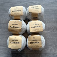 6 x 50g Balls Of Alpaca Cashmere Wool - Grey - New