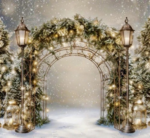 Winter christmas snowy - winter, archway