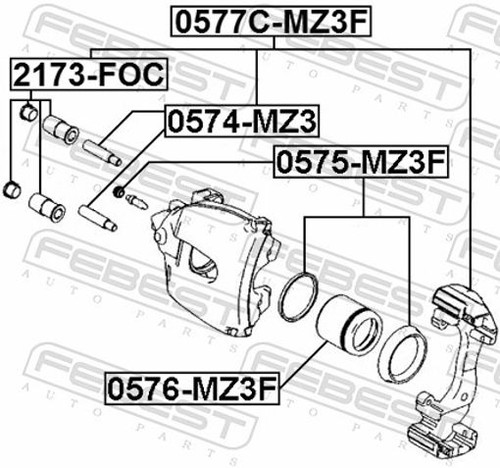 Fits febest 0575 mz3f - 0575-mz3f, front
