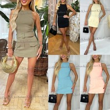 Womens Belted Dress Ladies